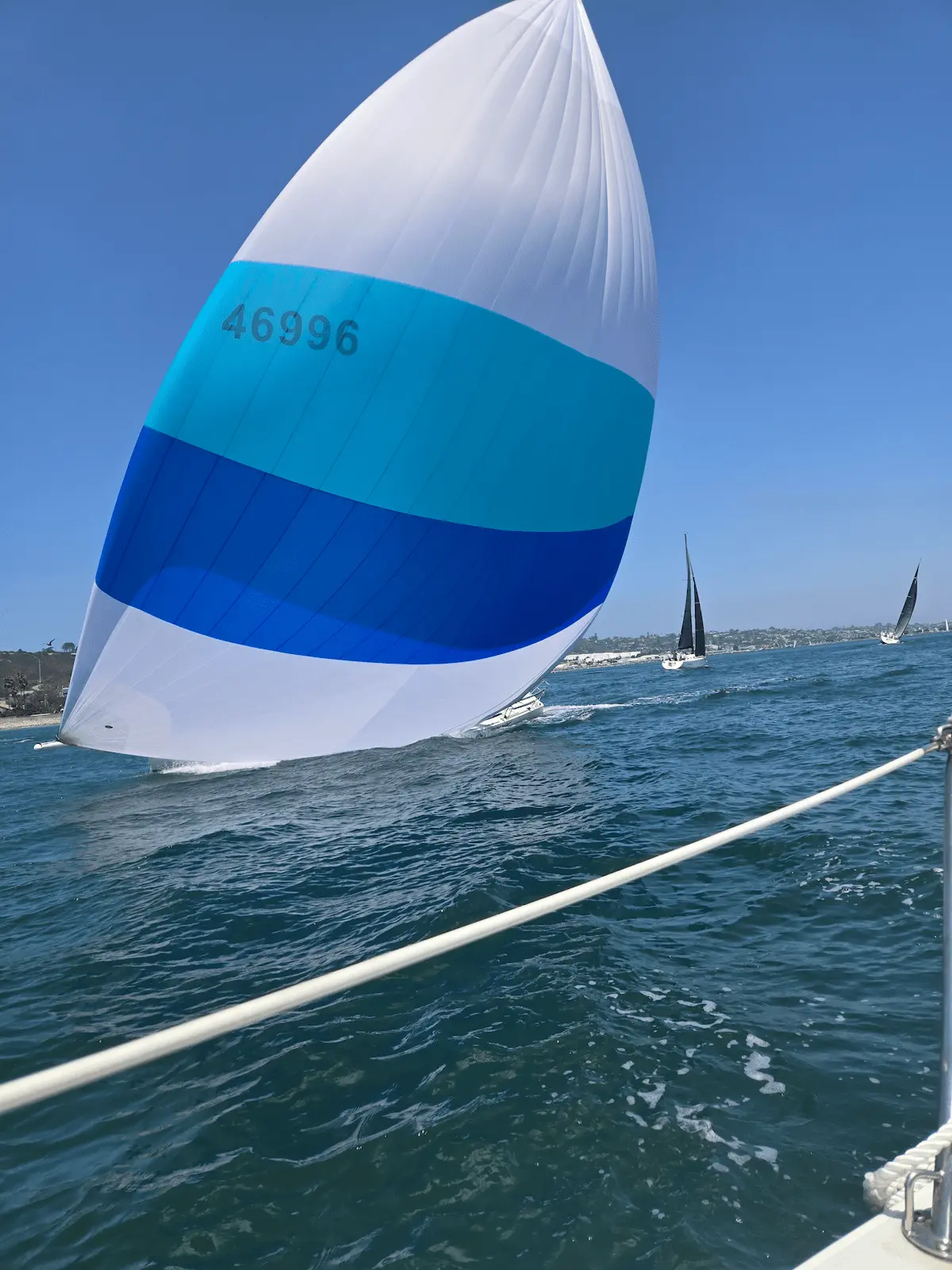 How wind powers a sailboat: full sails on San Diego Bay
